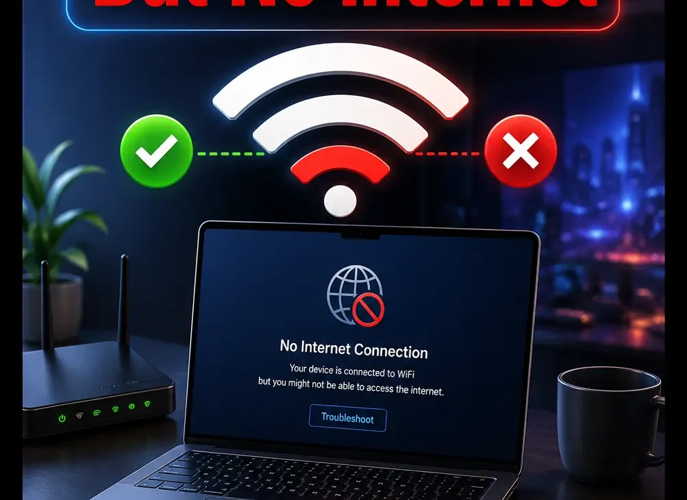 WiFi connected but no internet troubleshooting on laptop