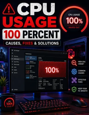 CPU usage 100 percent shown in Windows Task Manager