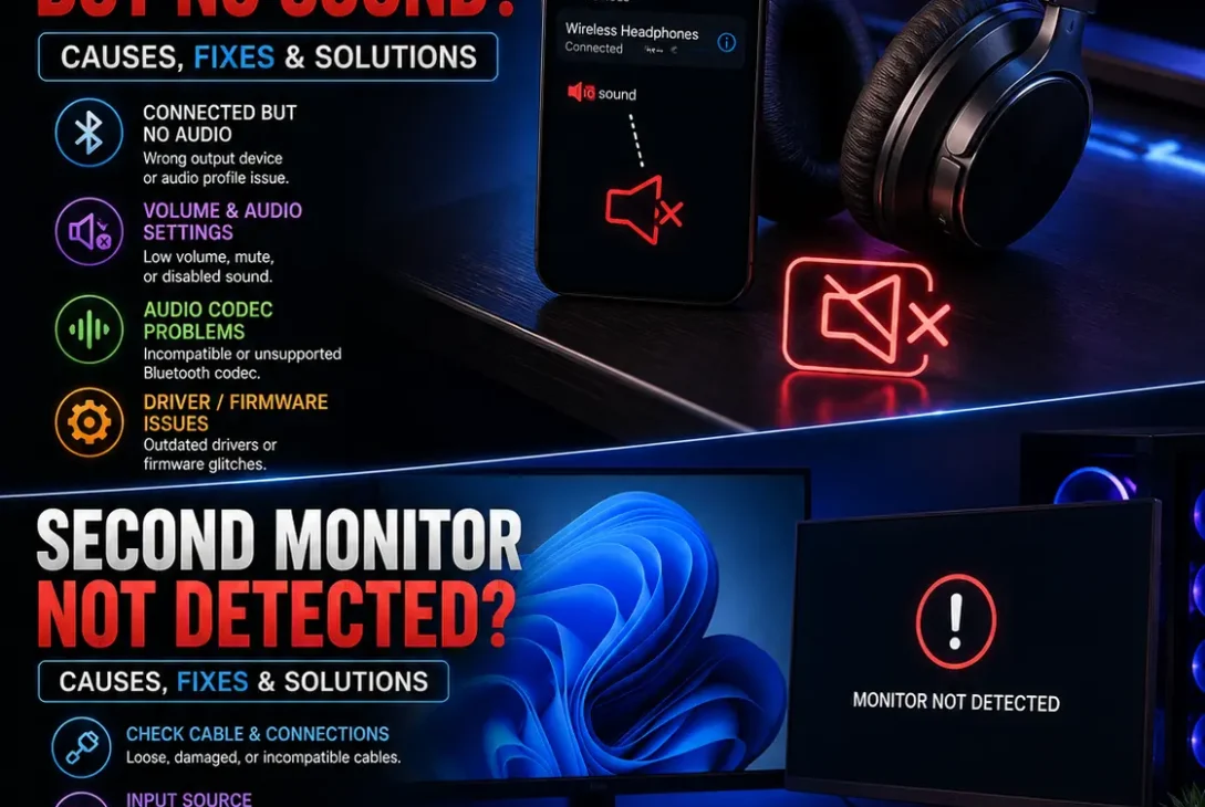 Bluetooth headphones connected but no sound in Windows 11