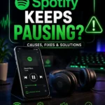 Spotify keeps pausing while playing music on a smartphone