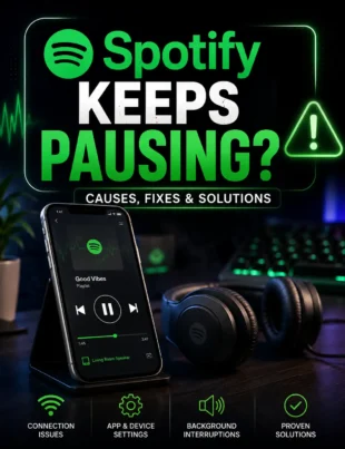 Spotify keeps pausing while playing music on a smartphone