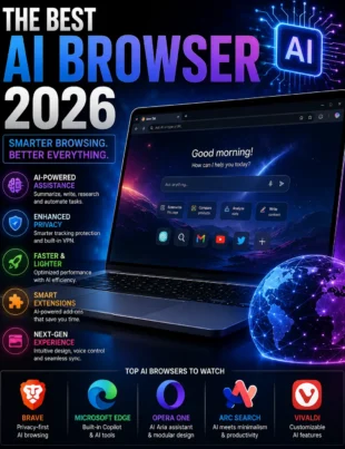 Best AI browser 2026 comparison showing leading AI-powered browsers