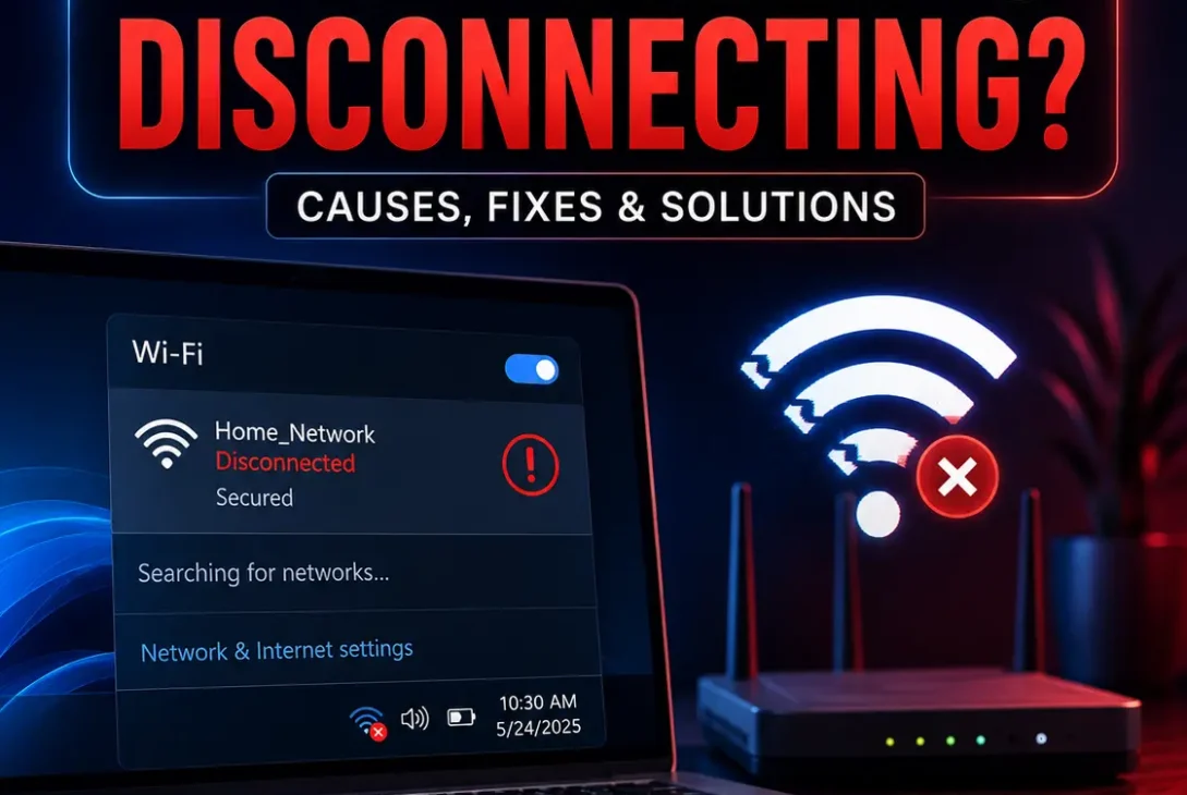 WiFi keeps disconnecting on a laptop connected to a wireless router