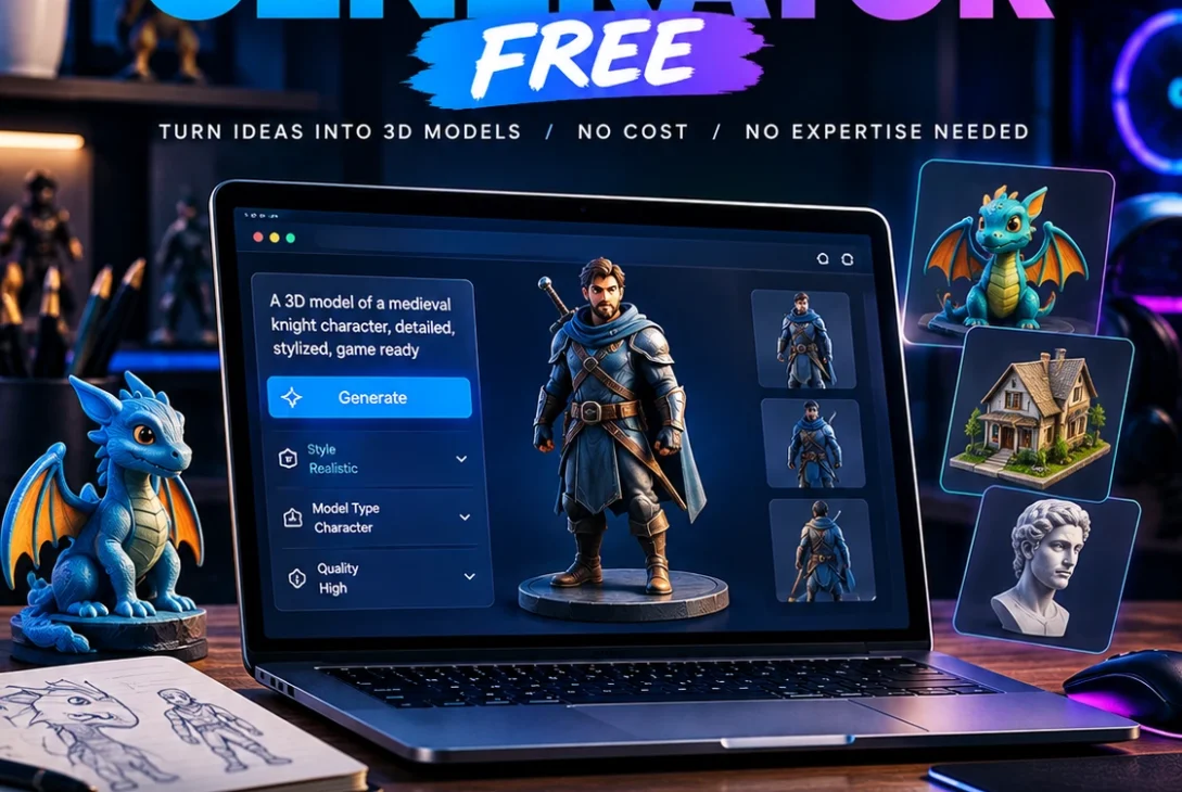 AI 3D model generator free tools for creating 3D models from text and images