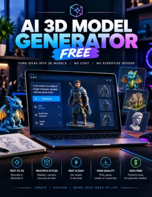 AI 3D model generator free tools for creating 3D models from text and images