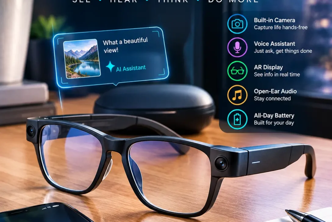 AI glasses with smart features and artificial intelligence in 2026