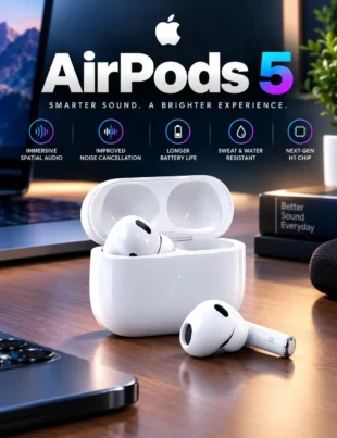 AirPods 5 wireless earbuds with charging case