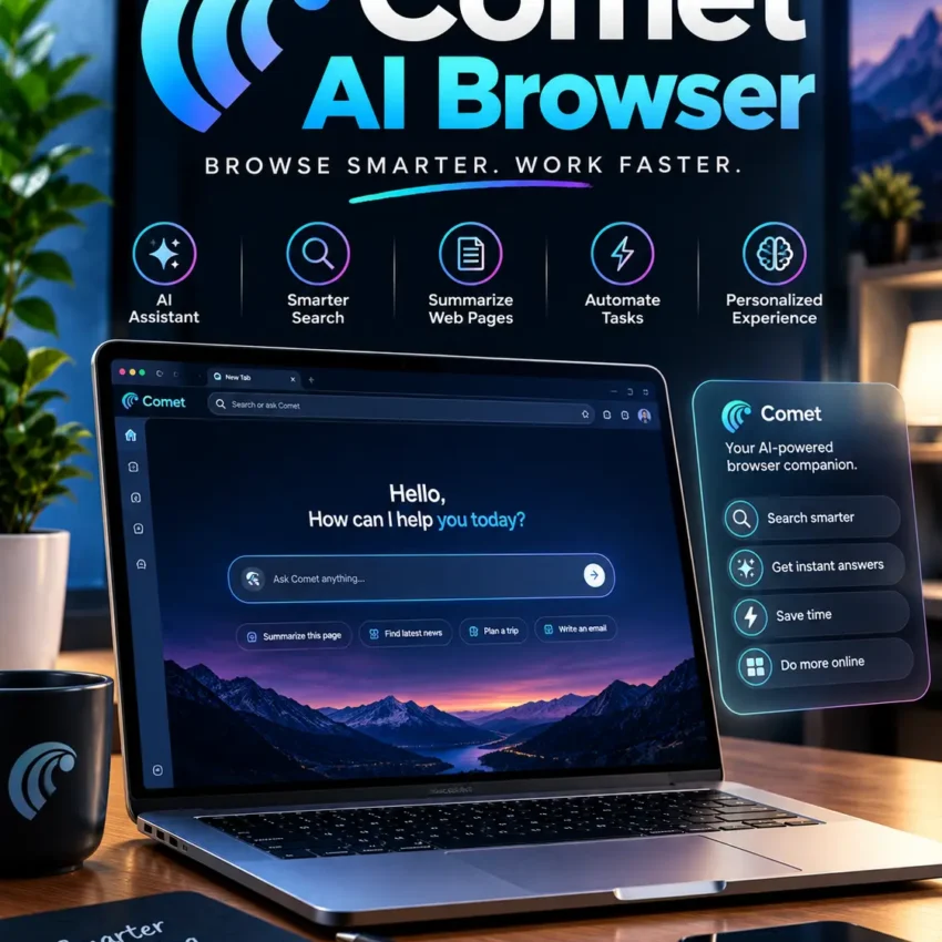 Comet AI Browser with AI assistant and web search