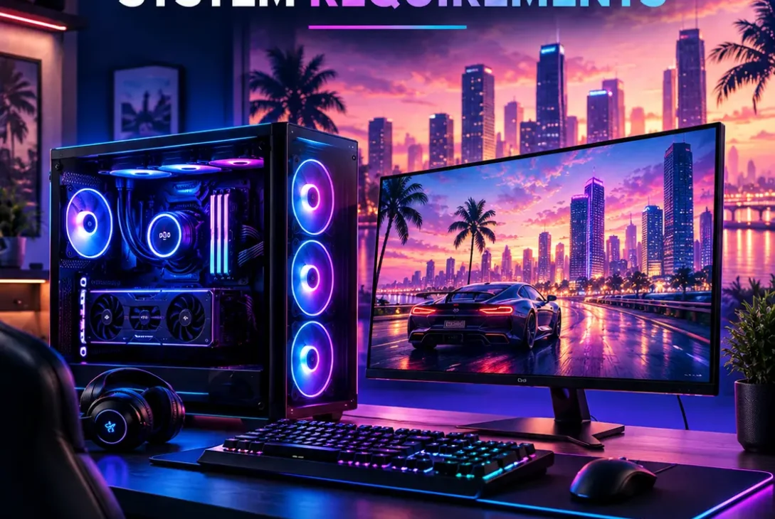 GTA 6 system requirements showing expected PC CPU GPU RAM and SSD specs