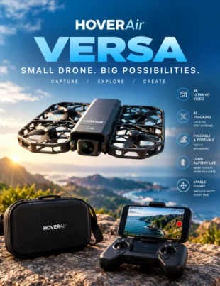 HOVERAir Versa flying camera with handheld gimbal and Flight Kit
