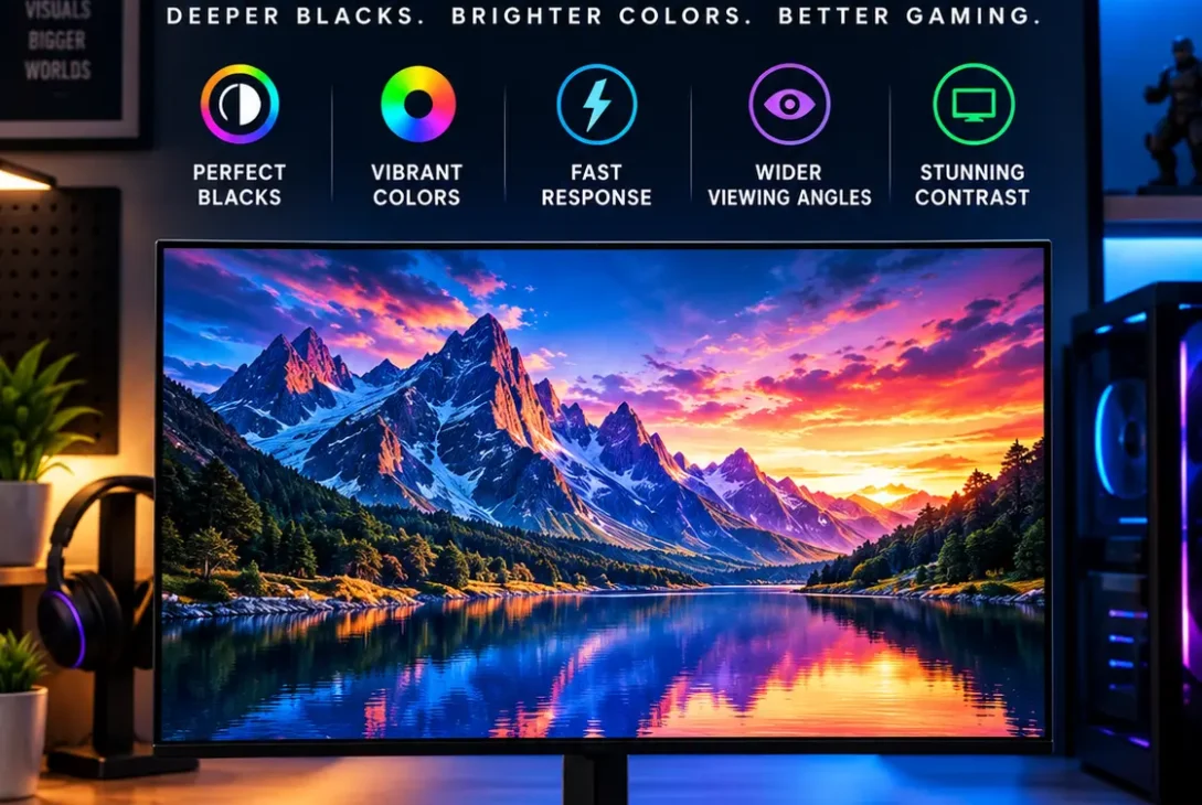OLED monitor showing vibrant colors and deep blacks in 2026