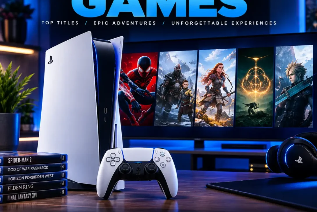 Best PS5 games showing popular PlayStation 5 games and upcoming releases