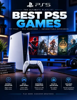 Best PS5 games showing popular PlayStation 5 games and upcoming releases
