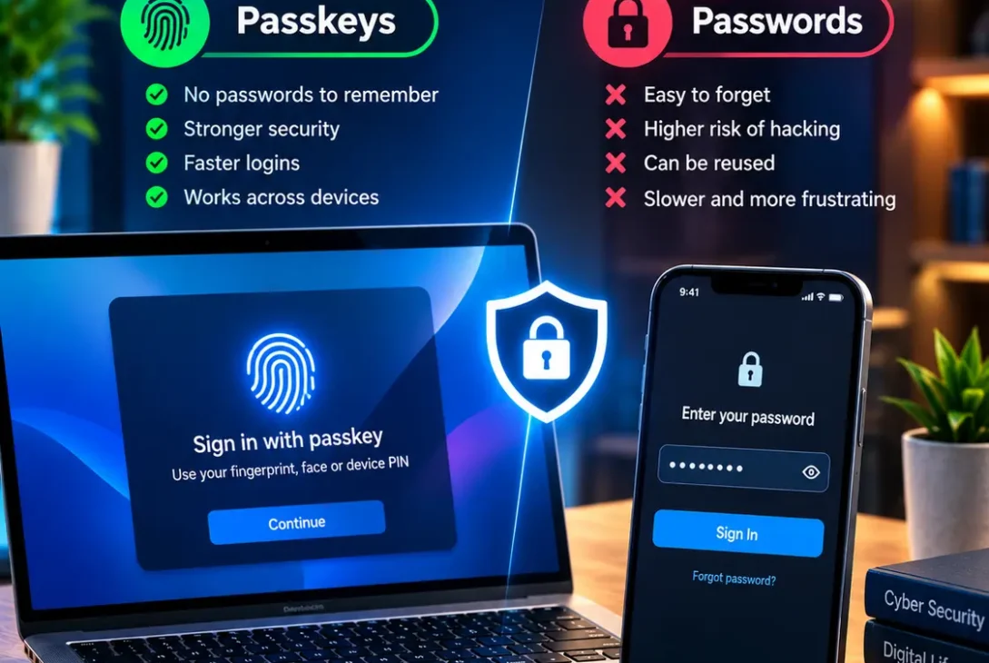 Passkeys vs passwords security comparison in 2026