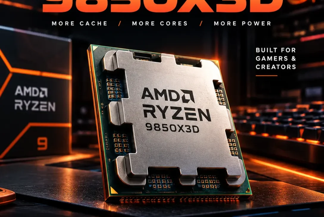 Ryzen 9850X3D Zen 5 gaming processor with 3D V-Cache