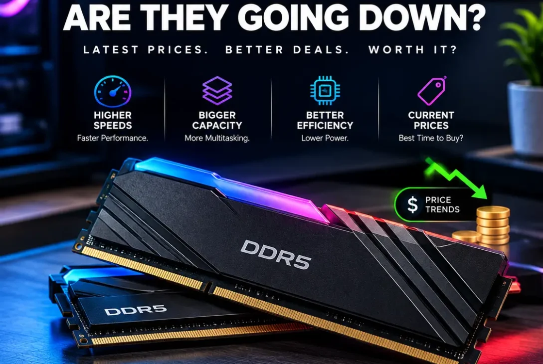 DDR5 RAM price in 2026 showing modern DDR5 memory modules