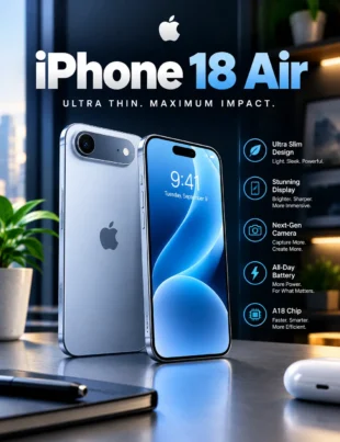 iPhone 18 Air 2027 showing its thin design, display and camera