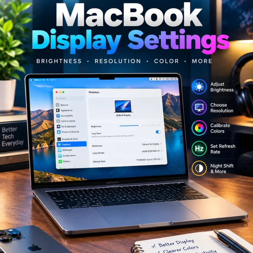 MacBook display settings guide for resolution and brightness