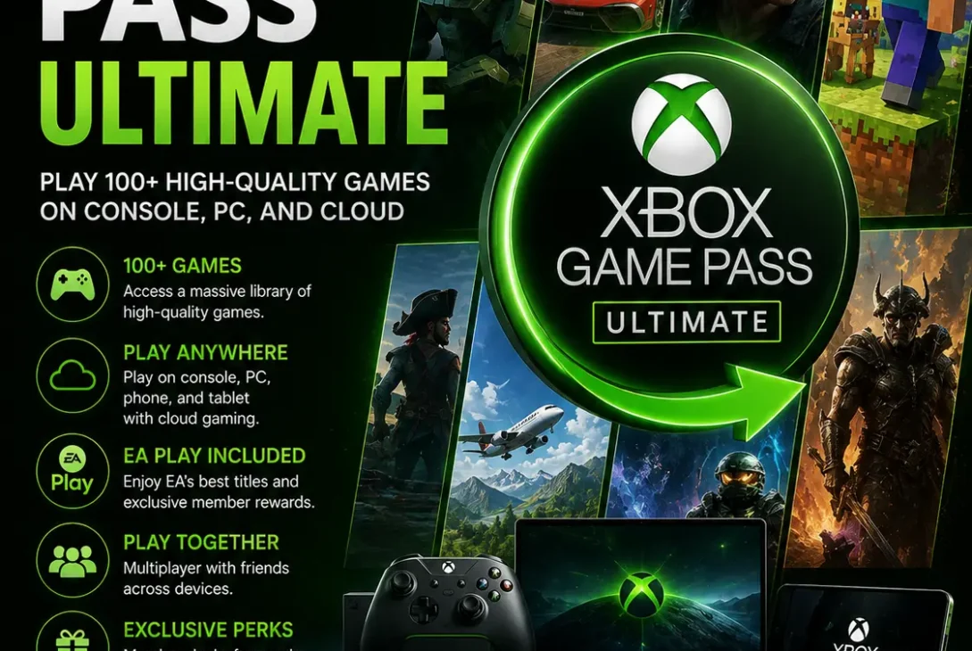 Xbox Game Pass Ultimate subscription and gaming library in 2026