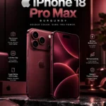 18 Pro Max Burgundy iPhone showing the new burgundy finish and Pro Max design