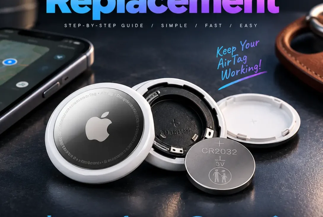 airtag battery replacement with CR2032 coin cell and AirTag tracker