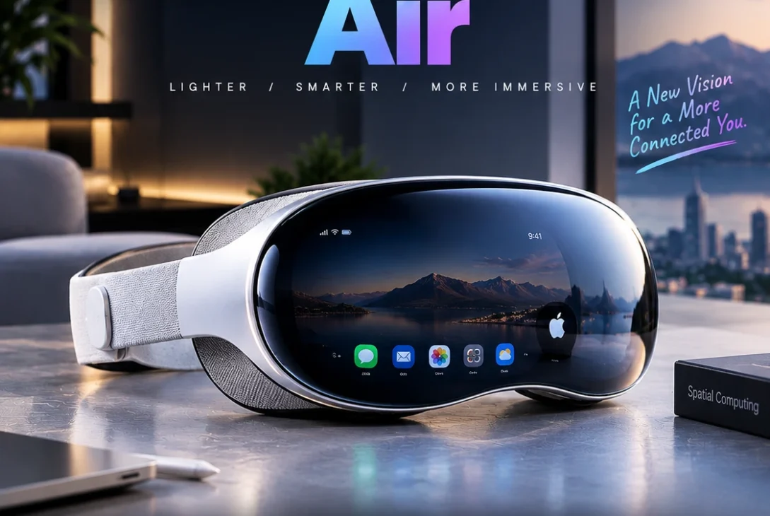 apple vision air lightweight mixed reality headset concept