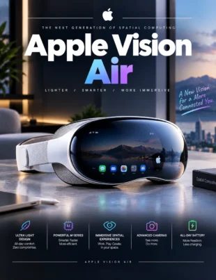 apple vision air lightweight mixed reality headset concept