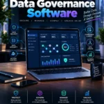 data governance software dashboard showing data catalog, security, lineage, quality, and access controls