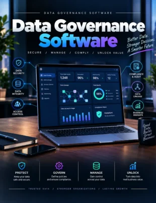 data governance software dashboard showing data catalog, security, lineage, quality, and access controls