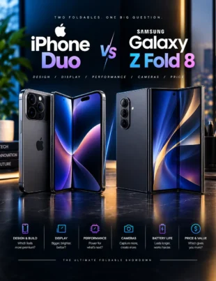 iPhone Duo vs Galaxy Z Fold 8 foldable phone comparison