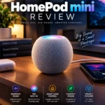 HomePod mini review showing Apple's compact smart speaker and its colourful design