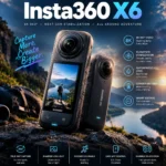 insta360 x6 8K 360 camera with OLED display and dual large sensors