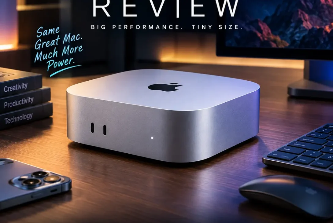 Mac mini M4 compact Apple desktop computer on a workspace