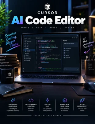 Cursor AI code editor with AI coding agent working on a software project
