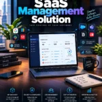 saas management solution dashboard showing cloud software, licenses, security, and business applications