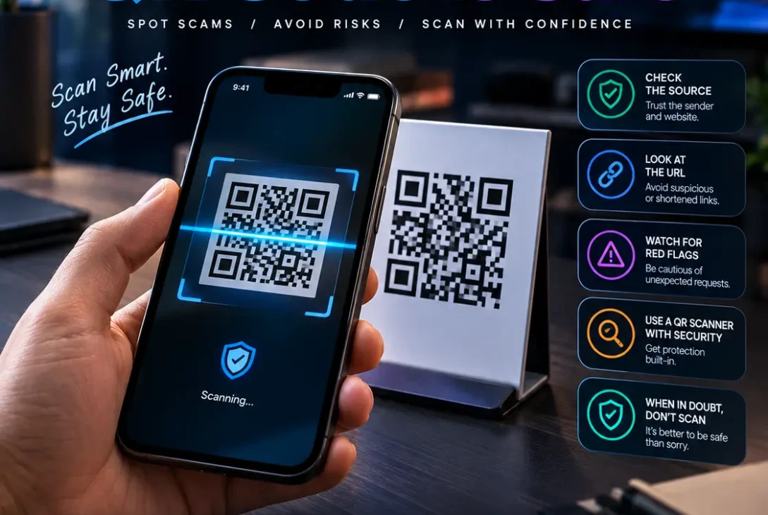 How to check if a QR code is safe before opening a link on a smartphone