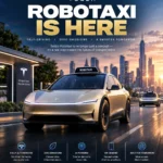 Tesla Robotaxi Cybercab autonomous vehicle on a city street