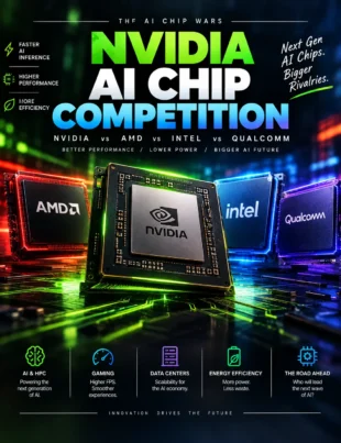 NVIDIA AI chip competition featuring AMD, Google, Amazon, and Microsoft AI processors