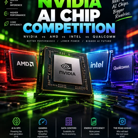 NVIDIA AI chip competition featuring AMD, Google, Amazon, and Microsoft AI processors