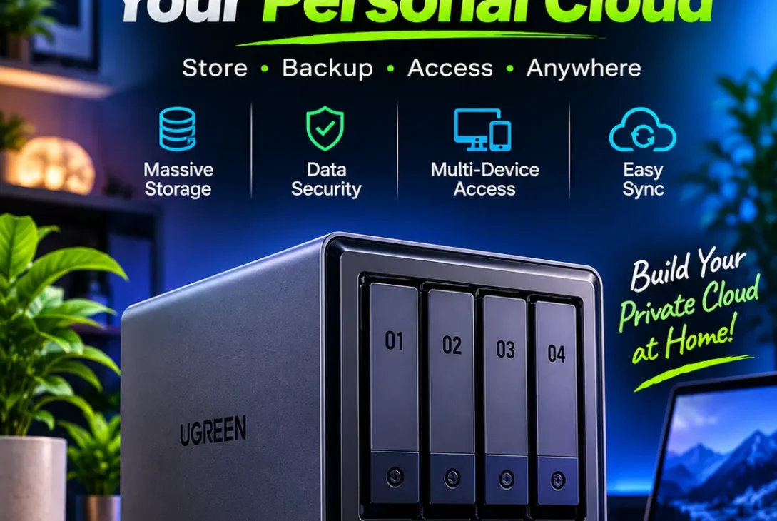 UGREEN NASync device with hard drives for network storage and data backup