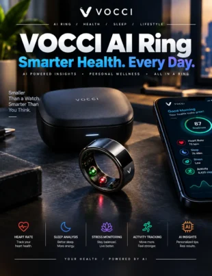 Vocci AI Ring wearable recorder for AI meeting notes and conversation transcription