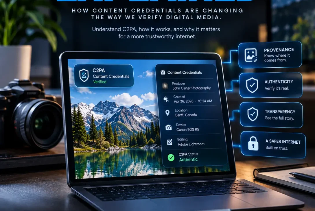 C2PA explained guide showing Content Credentials and digital content provenance