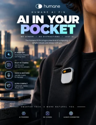 Humane AI Pin wearable AI computer with Laser Ink Display